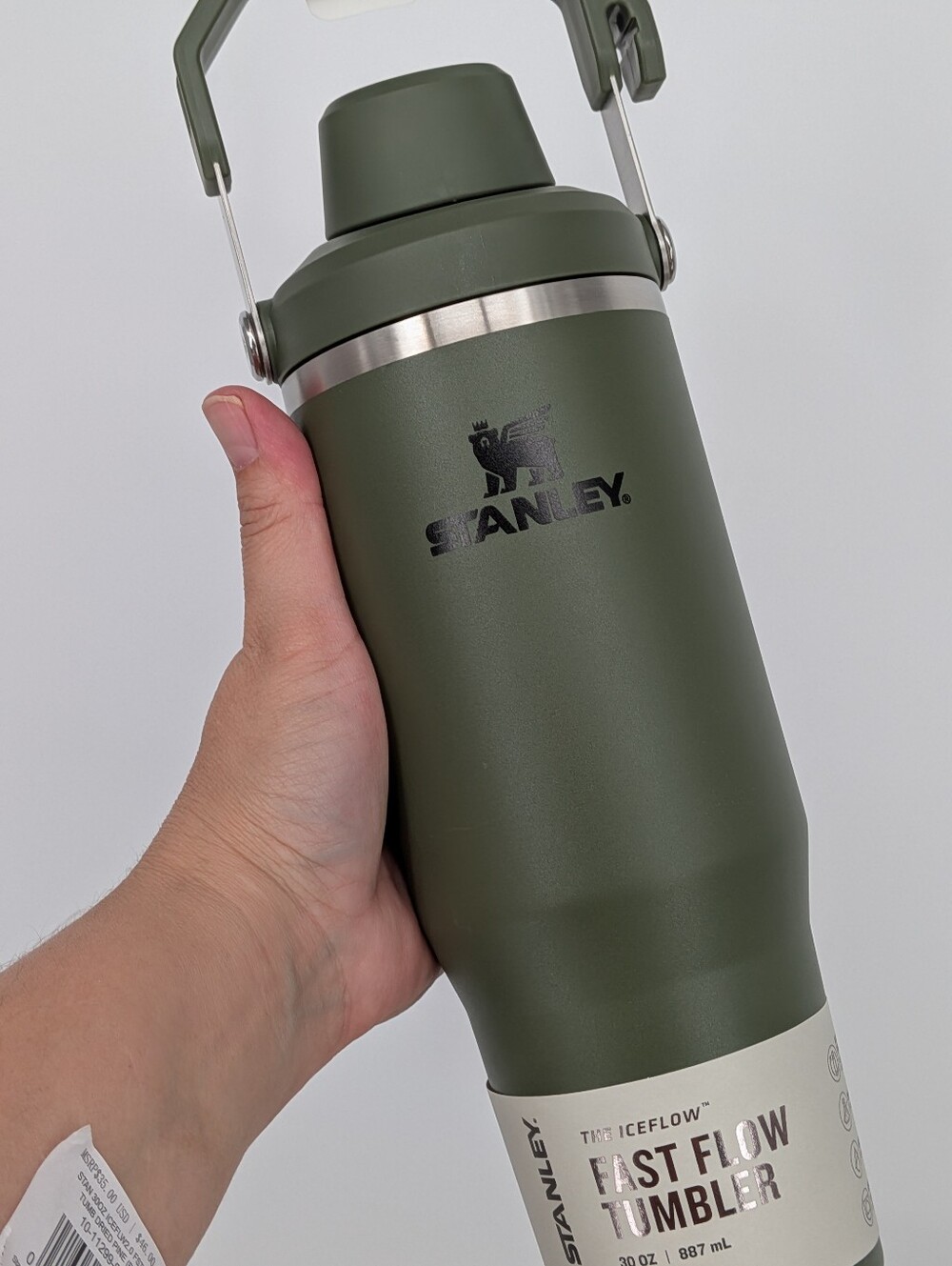 NEW STANLEY Water bottle cup Iceflow Tumbler 30 oz Fast Flow dried pine green